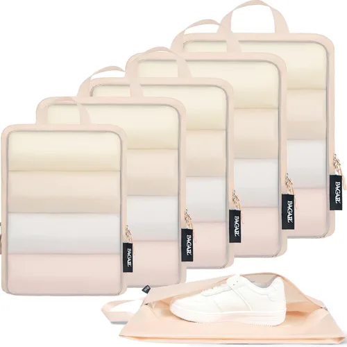 Vista 41 de BAGAIL 4 Set/6 Set Ultraligero Compresión Embalaje Cubos Organizador de Embalaje para Accesorios de Viaje Equipaje Maleta Mochila