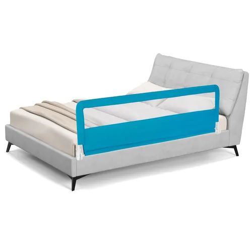 Vista 12 de BABY JOY Rieles de cama para niños pequeños, 59 pulgadas, extra largo, protector de cama abatible con correa de seguridad, barandilla plegable