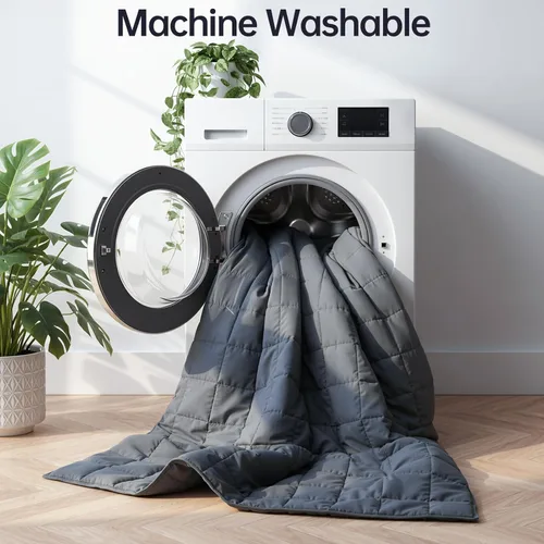Vista 3 de HCOIW Mantas con peso para adultos, 5 libras, 41 x 60 pulgadas, manta pesada tamaño Queen para dormir, lavable a máquina, manta refrescante suave