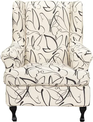 Vista 22 de CRFATOP 2 fundas elásticas para silla con respaldo de alas de mariposa, fundas de tela de elastano con respaldo de ala, fundas para sillón con parte