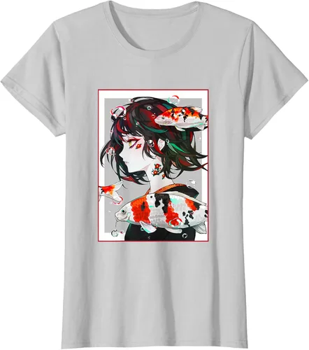 Vista 24 de Camiseta de anime anime japonés estético Otaku Negro