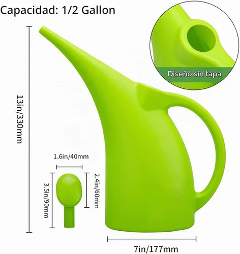Vista 8 de MyLifeUNIT Regadera para plantas de interior, regadera con cabezal de ducha, 1/2 galón (verde)