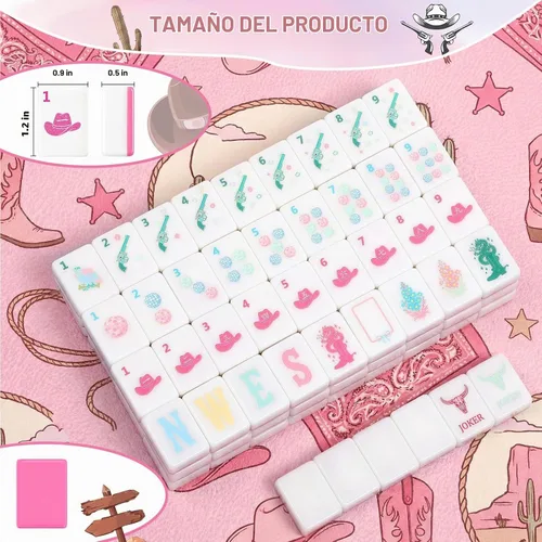 Vista 2 de Disco Western Cowboy Cowgirl Grabado American Mahjong Juego