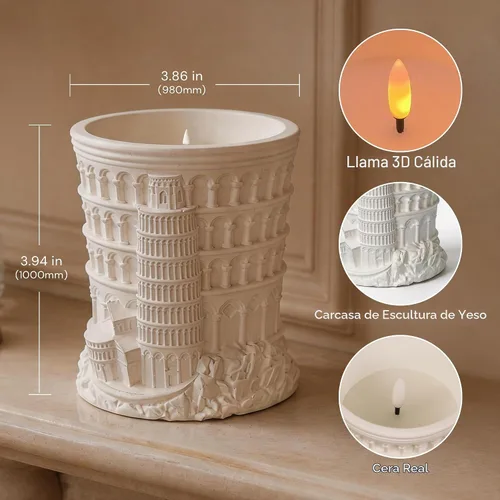 Vista 8 de L LOHAS LED Velas sin llama con control remoto, vela de pilar LED con Blanco