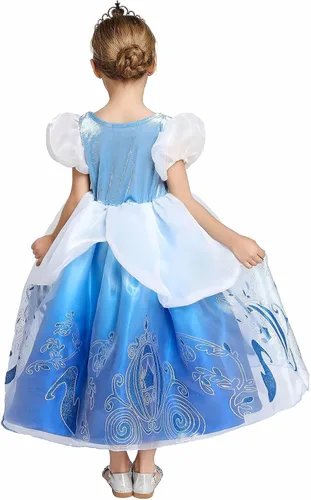 Vista 4 de Kidswant Toddler Baby Girls Luxury Princess Party Halloween Cosplay Costume Dress Up with Accessorries