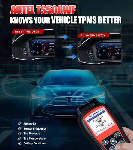 Vista 5 de Autel MaxiTPMS TS508WF Actualización de TS508K TS508 TS501Pro TS408S Programar Sensor MX Leer Borrar DTCs TPMS Reinicio OBD Reaprender Activar TPMS