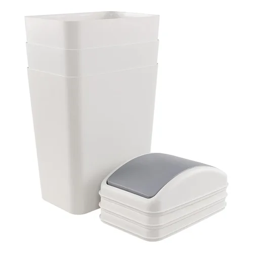 Vista 11 de Vababa Cubo de basura de plástico negro de 3 galones, pequeño cubo de basura delgado con tapa abatible
