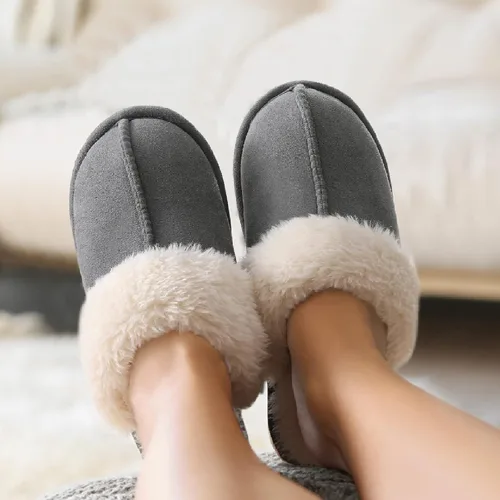Vista 2 de Litfun Pantuflas mullidas de espuma viscoelástica para mujer, zapatos de invierno para interiores y exteriores
