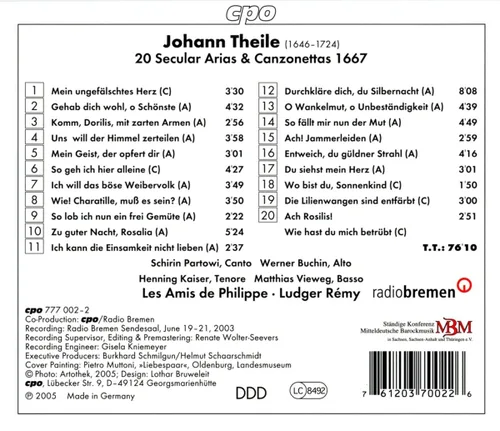 Vista 2 de Johann Theile Arias Canzonettas