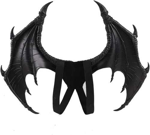 Vista 2 de Himine Alas de dragón Props Cosplay Wings Negro