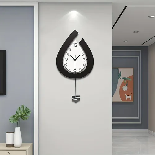 Vista 8 de Reloj de pared grande para decoración de sala de estar, péndulo decorativo grande, reloj de pared moderno, silencioso, sin tictac, funciona