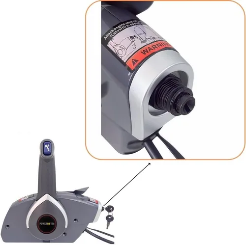 Vista 8 de Caja de control remoto marino 5006180 con interruptor de llave adecuada para motor fuera de borda Evinrude Johnson OMC BPR montado lateralmente