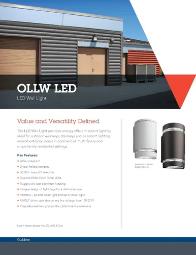 Vista 2 de Lithonia - Luz cilíndrica de pared para exteriores, luz LED Downlight