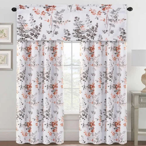 Vista 7 de H.VERSAILTEX Cenefa para ventanas de cocina, baño, sala de estar, dormitorio, cenefa opaca con aislamiento térmico y bolsillo para barra, 52