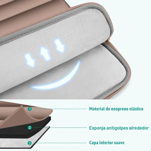 Vista 4 de MOSISO Funda para laptop de 13.3 pulgadas, 13-13.3 pulgadas funda de Marrón