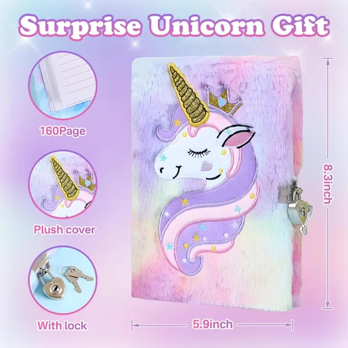 Vista 3 de 64 piezas de juguetes de regalos de unicornio para niñas, juguetes para niños de 5, 6, 7, 8, 9, 10+ años, regalos de Halloween, Acción de Gracias
