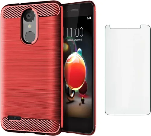 Vista 5 de Asuwish Funda de teléfono para LG Aristo 2 3 Plus/Rebel 4 LTE/Tribute Empire Dynasty/Zone 4/K8 Plus 2018 K8S con protector de pantalla y accesorios