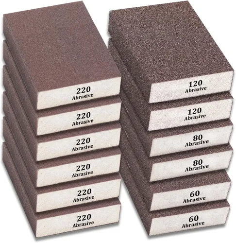 Vista 6 de Tnisesm Bloques de lijado de 60 granos, esponja de lijado para paneles de yeso, madera, metal, lavables y reutilizables, lavables y reutilizables, 6