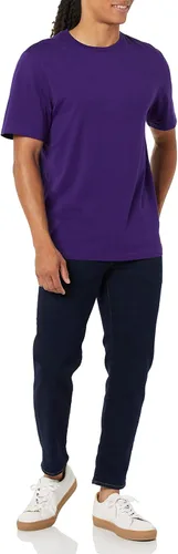 Vista 4 de Tienda Essentials Camiseta de manga corta con cuello redondo para hombre, ajuste regular, paquete de 2