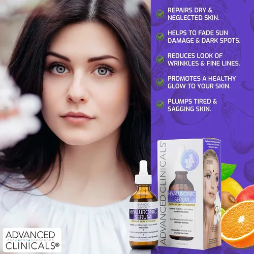 Vista 7 de Advanced Clinicals Suero facial antienvejecimiento de retinol + suero facial iluminador de vitamina C + juego de suero facial hidratante de ácido
