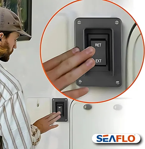 Vista 7 de SEAFLO Interruptor de balancín de potencia con interruptor de gato estabilizador, máximo 30 amperios, 12 V/24 V, extensión retráctil, arnés
