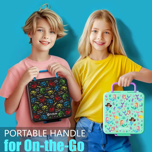 Vista 8 de Fimibuke Lonchera Bento para Niños y Adultos, Contenedor de Lonchera para Niños Pequeños de 3-4 Compartimentos 60OZ con Frasco de Comida Aislado a