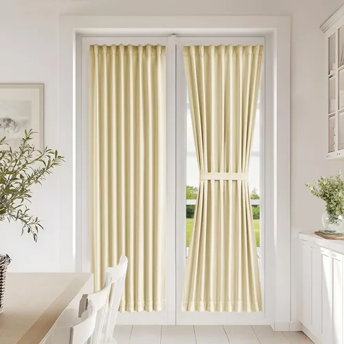 Vista 113 de Vatge Cortinas laterales autoadhesivas para puertas de cristal, sin taladro, extraíble, panel de filtrado de luz, 1 panel, 12 pulgadas de ancho x 60