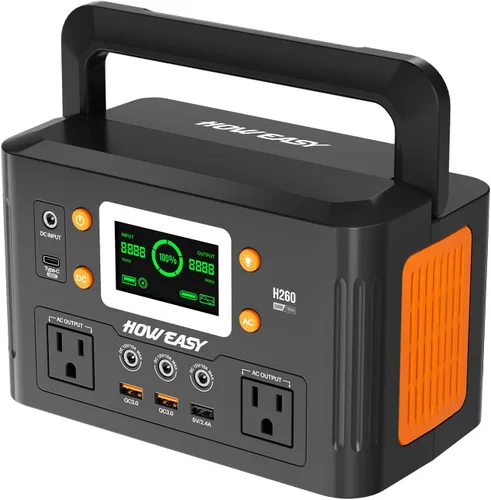 Vista 9 de HOWERASY Portable Power Station 98Wh, 135W(270W Peak) Solar Generator Negro