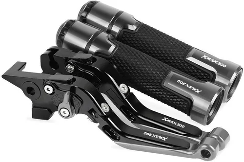Vista 8 de Motocicleta para Y&AMAHA XMAX300 Todos los años Frenos de motocicleta Barra de acoplamiento Palancas de freno de mano freno embrague manillar Negro1