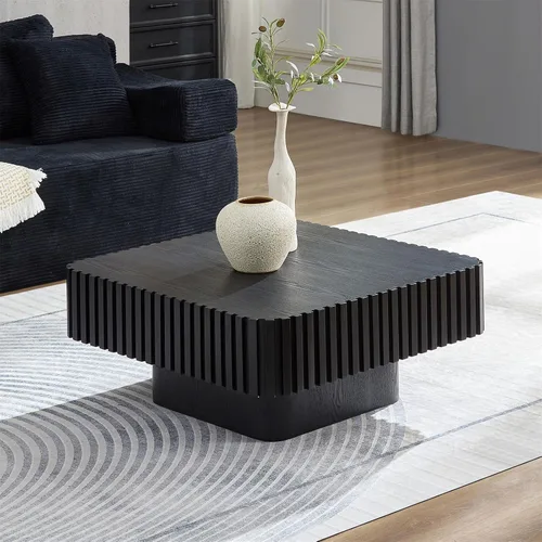 Vista 21 de LKTART Mesa de Centro con Tapa Elevable para Sala de Estar, Mesa de Centro Acanalada de Acento con Almacenamiento, Mesa de Té Central Rectangular
