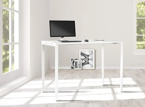 Vista 2 de OSP Home Furnishings Prado - Escritorio para oficina en casa, 60 pulgadas de ancho x 42 pulgadas de alto, color blanco