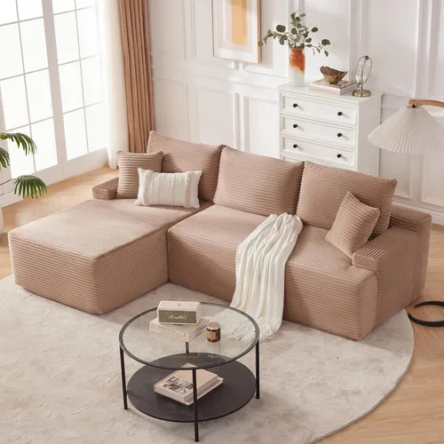 Vista 40 de Mangodan - Sofá seccional en forma de nube, sofá sin huesos para sala de estar, sofá seccional modular con asiento profundo, cómodo sofá de felpa