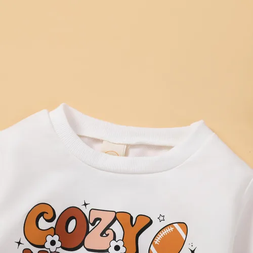 Vista 4 de Sudadera de fútbol americano para el día del partido de fútbol americano para bebés, niños y niñas, ropa de otoño