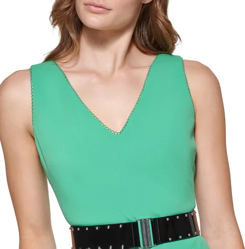 Vista 2 de Karl Lagerfeld Paris Dresses Geo Georgette - Vestido con volantes para mujer, rosa inglesa, 0