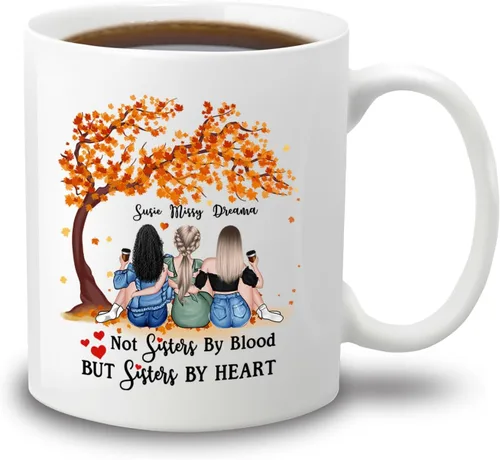 Vista 16 de Taza de café personalizada de la amistad para mejores amigos, mejores amigos, hermana del alma, tazas de café personalizadas para mejores amigas