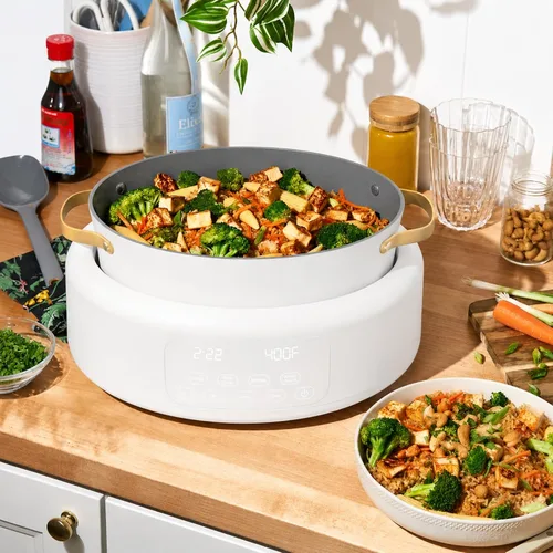 Vista 5 de 10 en 1 6 cuartos de galón eléctrico multi-cocina blanco glaseado por Drew Barrymore