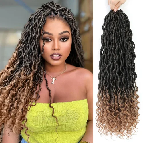 Vista 43 de Cabello Corto de Locs Falsos para Crochet Pre-Enrollado 12 Pulgadas 6 Paquetes Cabello de Locs de Diosa para Crochet Locs Falsos Suaves con Puntas