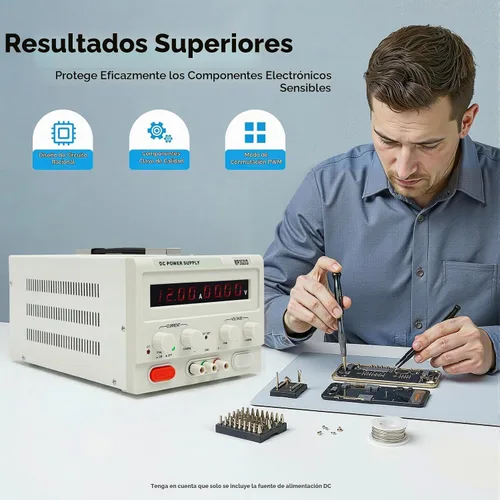 Vista 6 de Fuente de alimentación de CC variable 0-30V 0-20A, fuente de alimentación de banco de CC regulada de conmutación ajustable, protección múltiple de 4