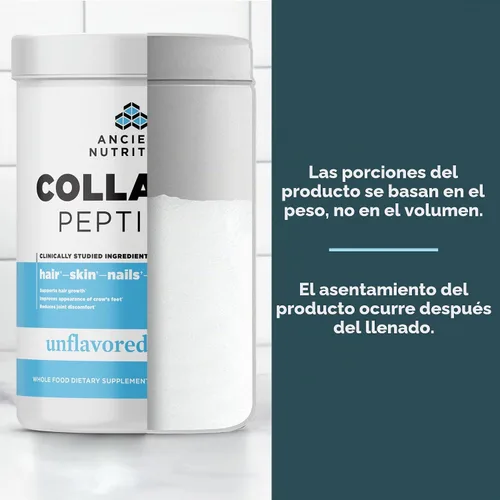 Vista 6 de Ancient Nutrition - Péptidos de colágeno sin sabor, 9.88 OZ