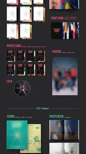 Vista 4 de EXO EXIST 7th Album Contents+Photocard+Tracking Sealed PhotoBook SET A+B+C