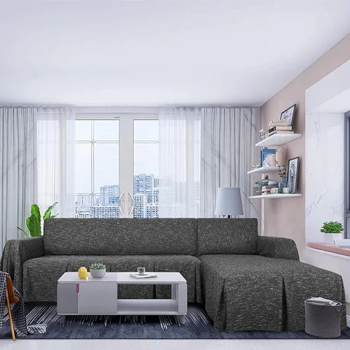 Vista 2 de IMYOGI Fundas modernas para sofá modular en forma de L, 2 piezas de lino y poliéster, protector de muebles para niños y mascotas