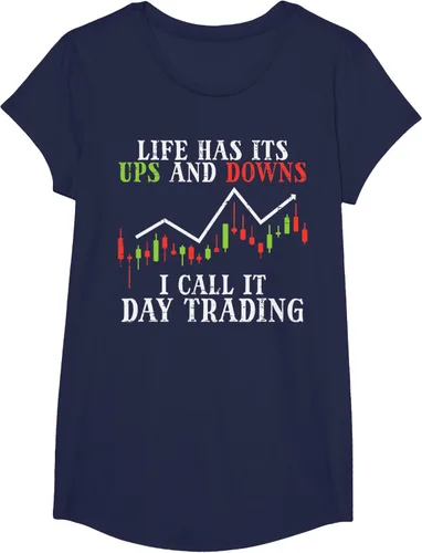 Vista 65 de Life Ups And Downs Day Trading Crypto Stock Market Trader T-Shirt, Negro