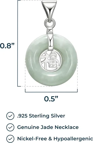 Vista 3 de MORGAN & PAIGE . Collares de plata de ley 925 bañados en rodio de jade genuino para mujer, collar de plata esterlina delicado y ligero de jade verde