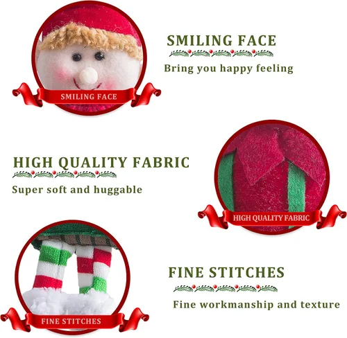 Vista 3 de Wewill adorables muñecos elfos de Navidad flexibles para decoraciones festivas en el hogar, fiestas, personajes de felpa