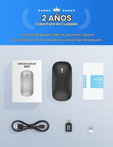 Vista 8 de SABLUTE Ratón para MacBook Wireless Bluetooth Ratones Portátil Mac iPad Negro profundo