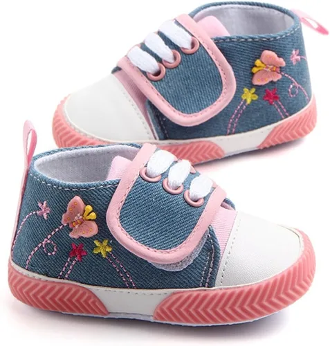 Vista 2 de OAISNIT - Zapatos de lona para bebé, zapatillas de deporte para niños y niñas suaves y antideslizantes para cuna