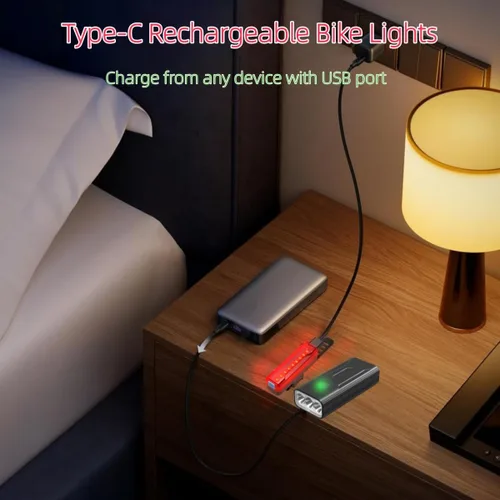Vista 5 de Luces de bicicleta superbrillantes de 3000 lúmenes, 5200 mAh de tiempo de funcionamiento durante más de 10 horas, luces de bicicleta recargables