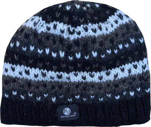 Vista 3 de KayJayStyles Nepal - Gorro de lana de esquí de lana tejida a mano Tierra 1