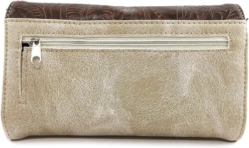 Vista 4 de Justin West Bolso de mano con diseño de cruz de diamantes de imitación y corte láser