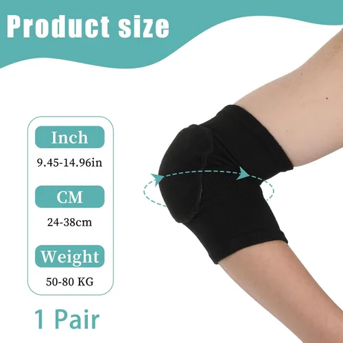 Vista 3 de 1 par de almohadillas para brazos, protector de codo con acolchado de esponja gruesa, transpirable, anticolisión, voleibol, baloncesto, tenis